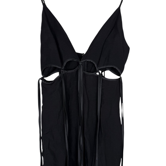 Just Bee Queen Black Dress with Tie-Back Sz medium - Picture 3 of 13